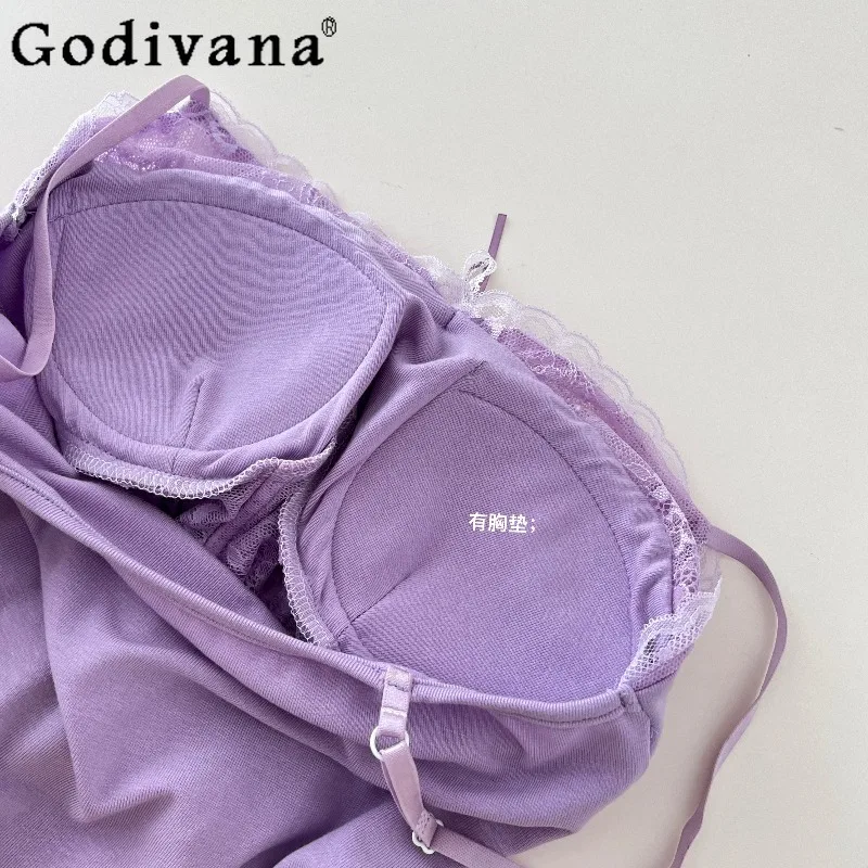 サマーパープルロリータセット レディース 純正オリジナルデザイン セクシー トップスとショートスカートスーツ 女性用スリムプリンセス ツーピース outfits