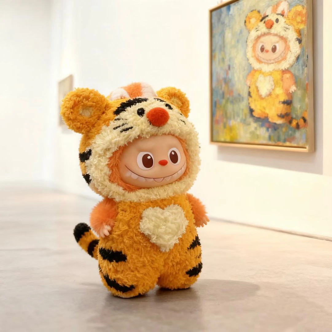 Für Labubu Clothes 4.0 Ghost Outfit Glow In The Dark – Tiger und Koala Halloween-Kostümzubehör, Puppenkleidung, nur Geschenk