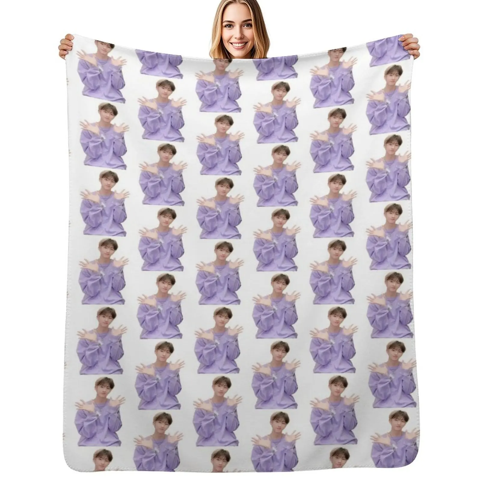 P1HARMONY JIUNG happy cutout :D Throw Blanket funny gift Bed covers Extra Large Throw Decoratives bed plaid for sofa Blankets