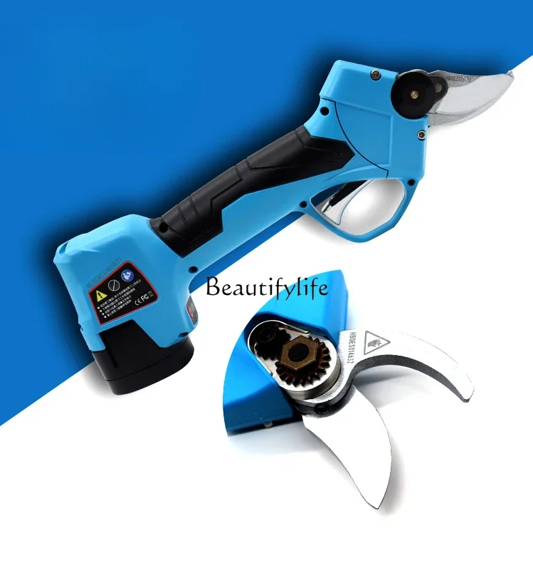 Electric Garden Fruit Tree Pruning Branch Rechargeable Lithium Coarse Branch Shears Anti-Clamp Hand Lengthened Electric Scissors