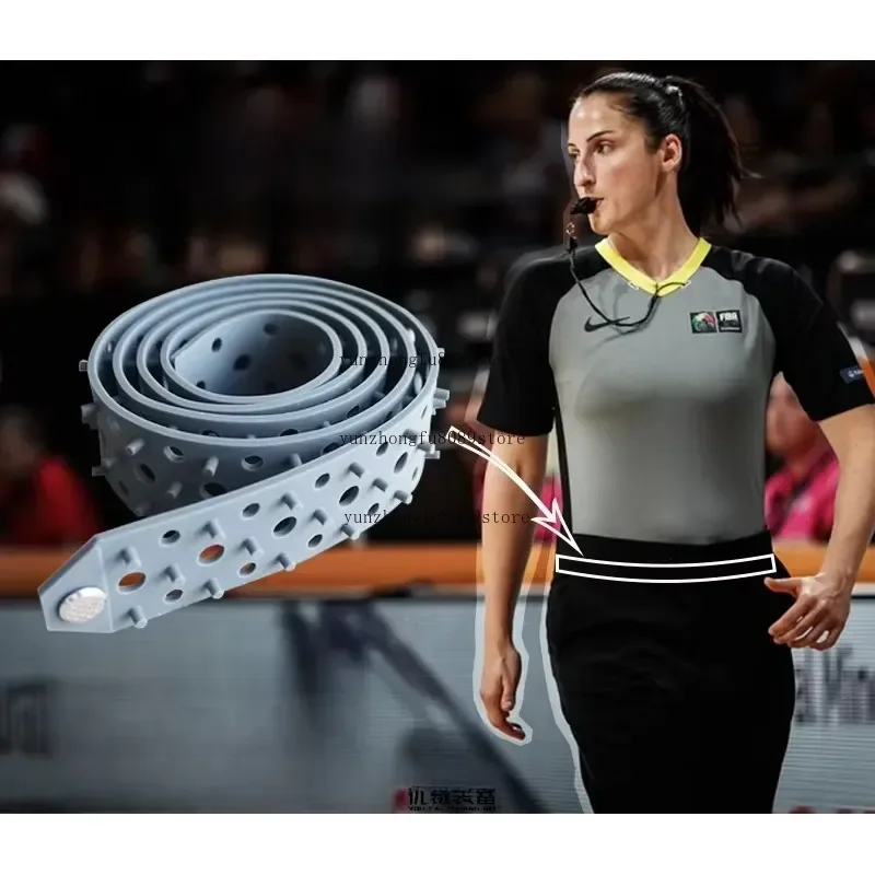 Basketball Referee Belt Large Aperture Silicone Uniform Shirt Belt Solid Anti-drop with Free Storage Bag