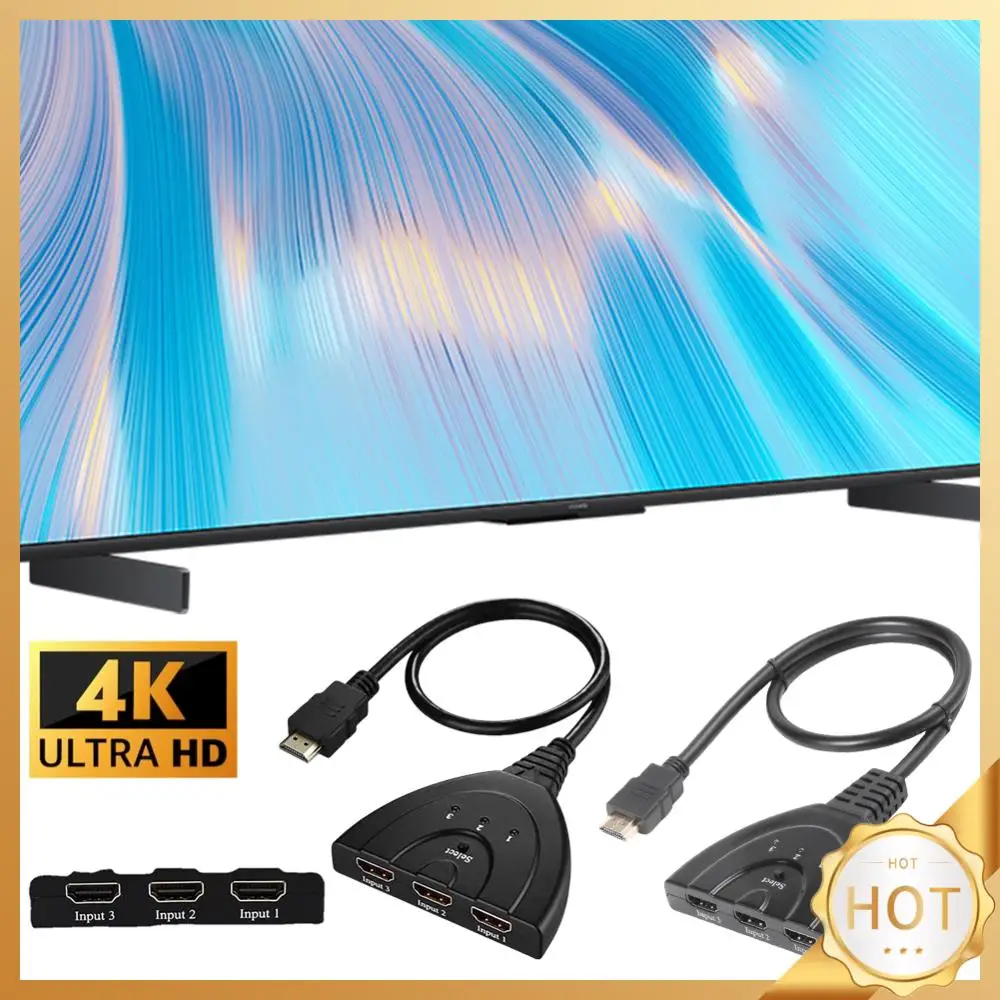 4K/1080P 3-portowy przełącznik zgodny z HDMI 3 wejścia 1 wyjście Adapter zgodny z wieloma HDMI Przełącznik zgodny z HDMI dla HDTV PS4