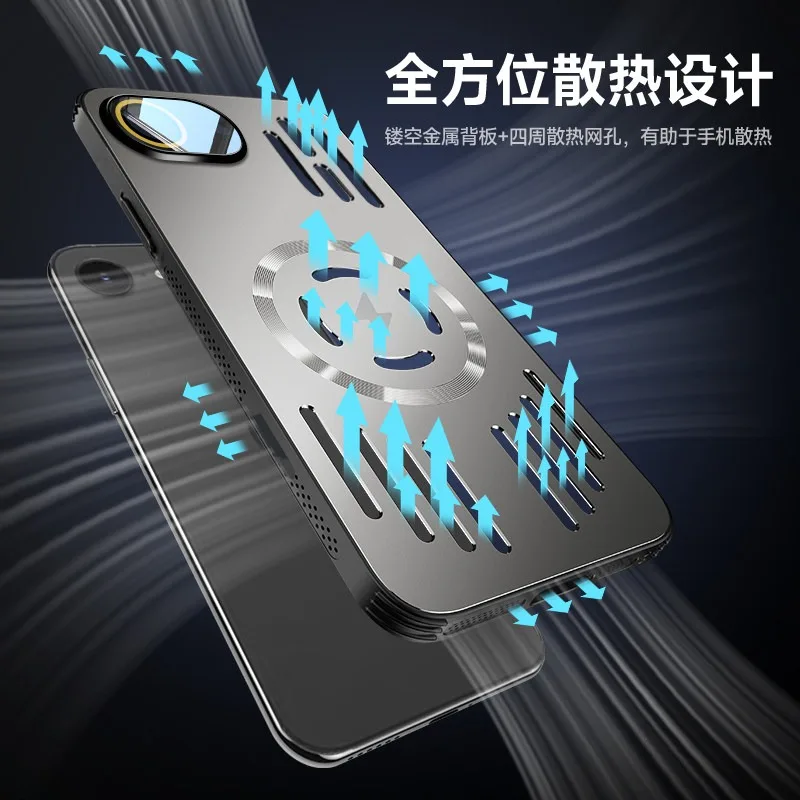Metalowe etui na telefon iPhone 17E z funkcją rozpraszania ciepła, wykonane ze stopu aluminium, twarde, odporne na wstrząsy, z bumperem. — zdjęcie produktu 2