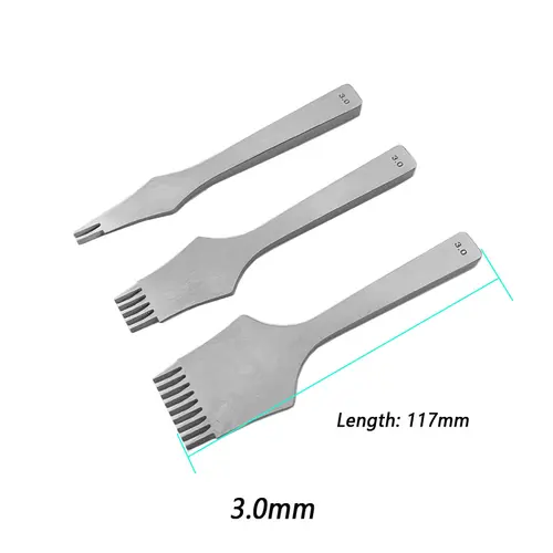 Leather Craft Punches Tool Set Pricking Iron French Chisel with Polished Prongs 2.7/3.0/3.38/3.85mm for Punching Stitching Holes - Image 14