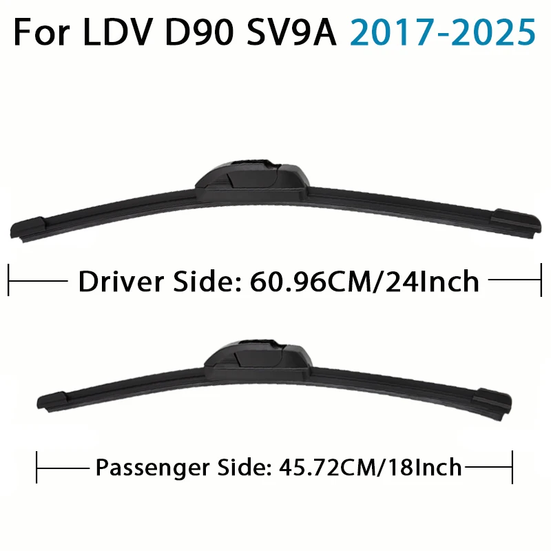 For LDV D90 SV9A 2017-2025 24''+18'' Car Wiper Blade Front Wipers Fit U Hook Arm Windscreen Auto Wiper Blades