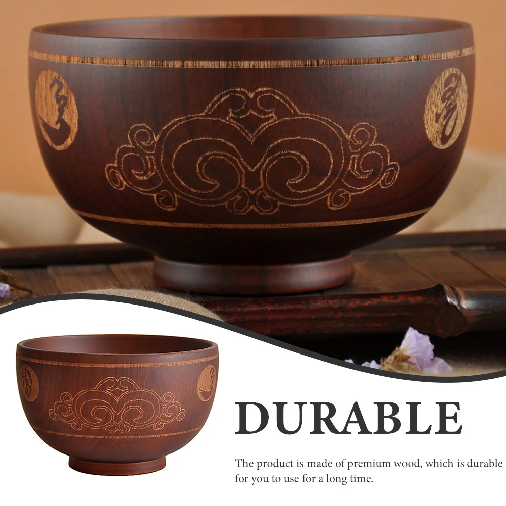 

Wood Wooden Tableware Bowl Premium Wooden Food Container For Rice Noodle Soup Tibetan Style Ethnic Tableware Bowl