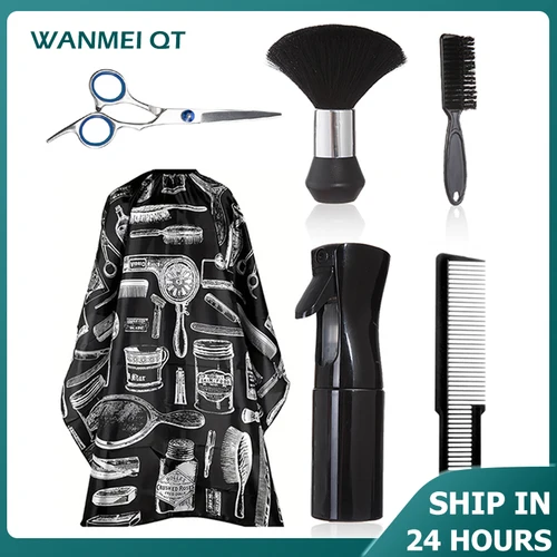 Juego de 6 uds. De chal de peluquería profesional resistente al agua, conjunto de papel de nailon para peluquería, barbería, herramientas de peinado