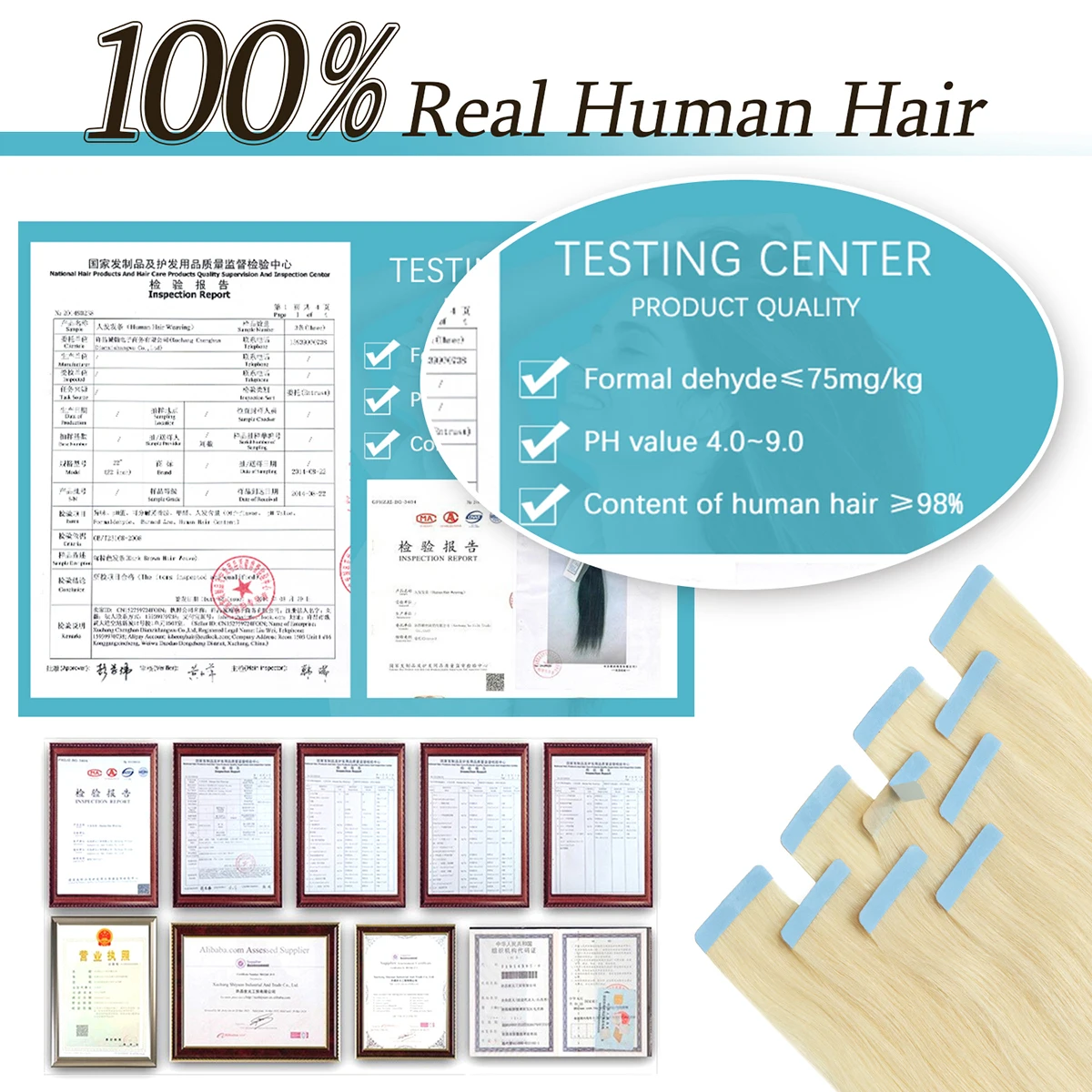 Salon Proven Tape-in Haarverlängerungen 100% Echthaar für Einen Unsichtbaren Natürlichen Look Einfache Anwendung & Vollständige Farbauswahl – Detail 5