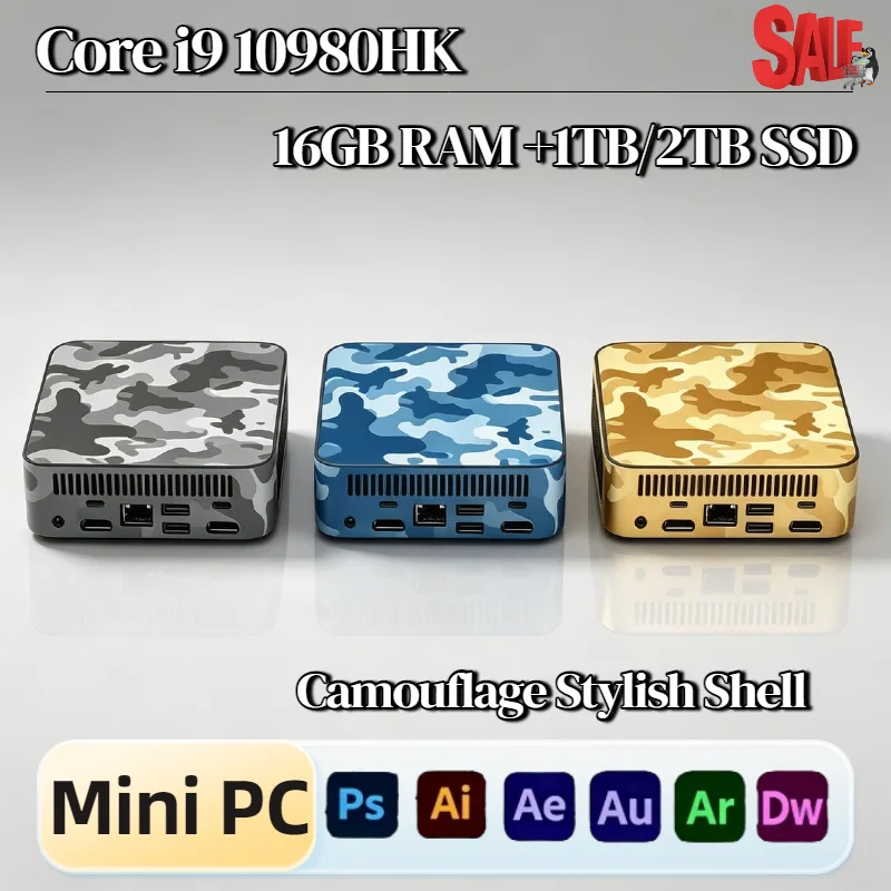 

Portable Intel Core i9 10980HK Mini Pocket PC 16GB RAM 1TB 2TB SSD WiFi6 BT5.2 4K Resolution Office Desktop Pro Chip