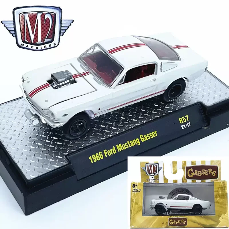 M2 1:64 1966 Mustang Gasser Alloy Car Model Adult Classic Collection Static Display Ornament Gift