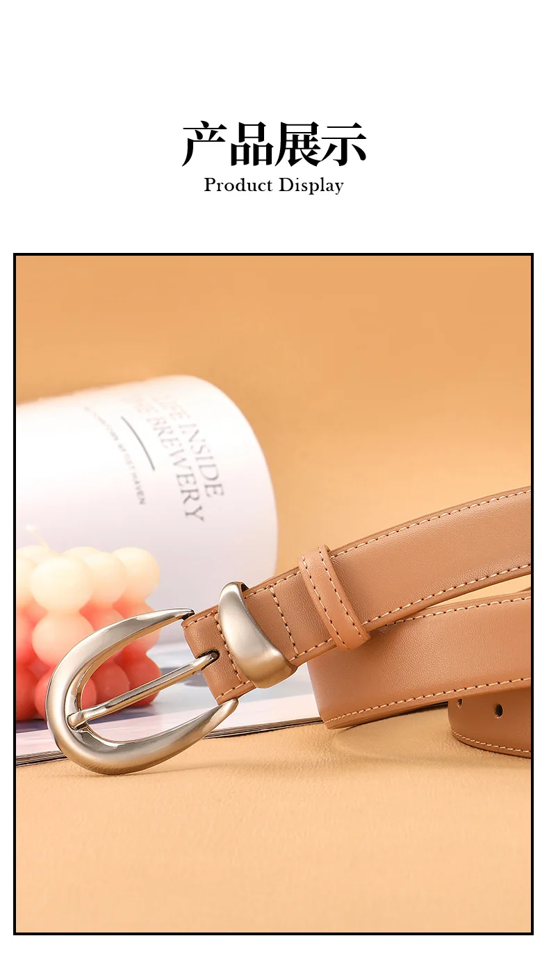 Rindsledergürtel für Damen; Vielseitige Dekoration; Business-Gürtel in Braun; Hochwertiger Jeansgürtel; Modischer Hosengürtel. – Detail 14