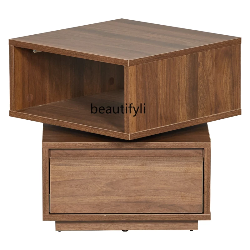 

Light Luxury City Rotating Living Room Sofa Side Table Modern Minimalist Designer Bedside Bedside Cabinet