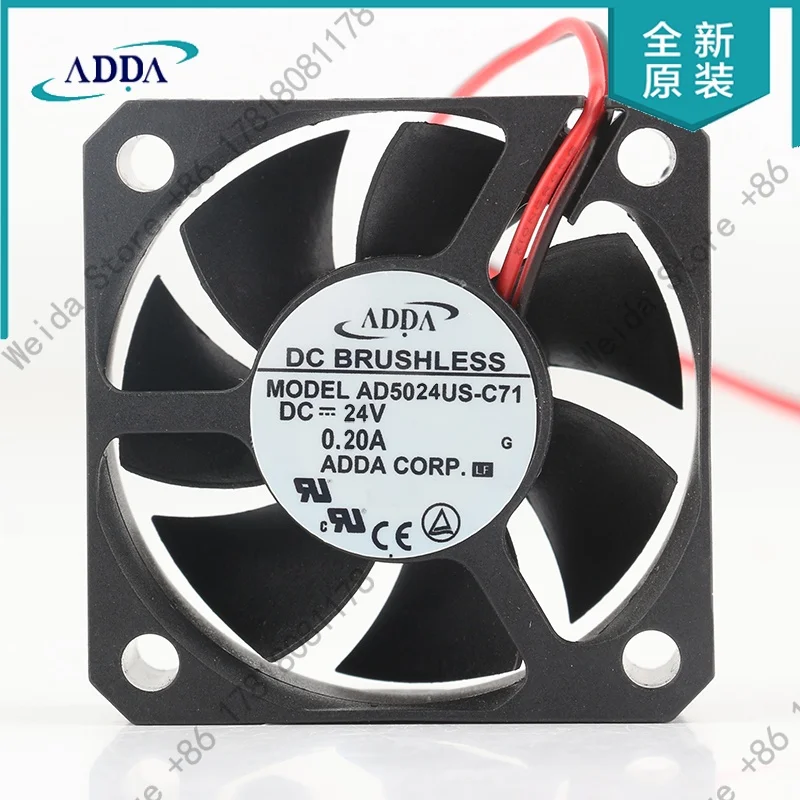 

ADDA AD5024US/HB/UB/HX/UX-C71 24V 5020 2-проводной инвертор, материнская плата, детектор банкнот, преобразователь частоты, вентилятор охлаждения