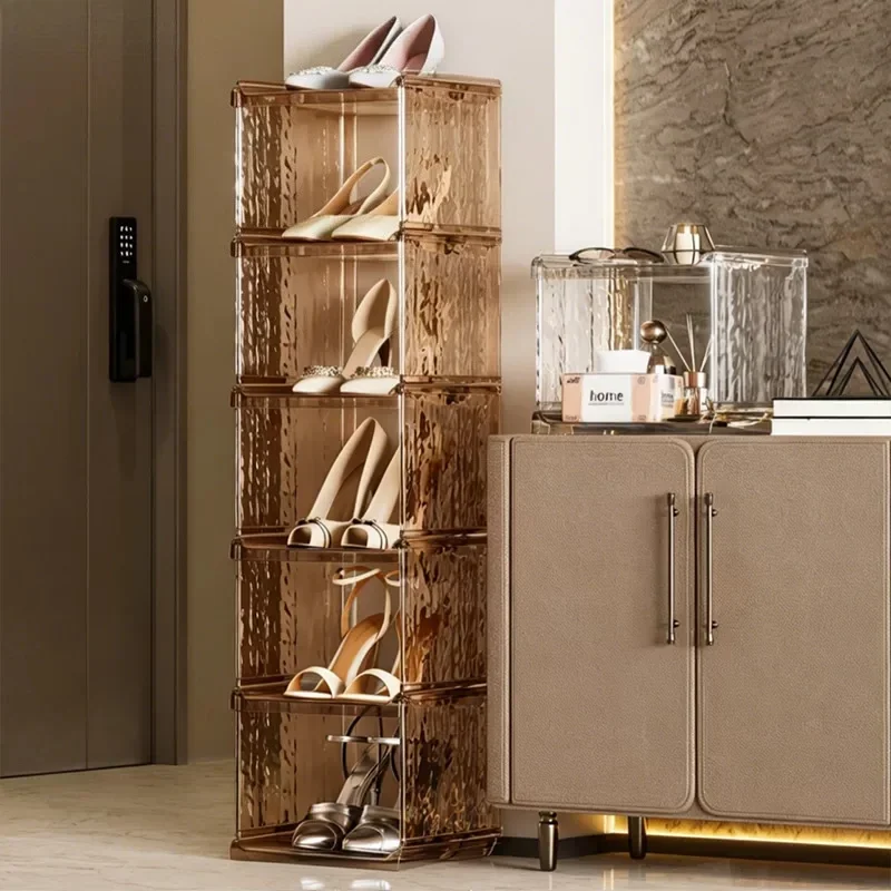 &Transparent Plastic Shoe Cabinet Storage Box Dust‑Proof Shoe Organizer Cabinet For Entryway Home Shoe Rack Entrance Hallway