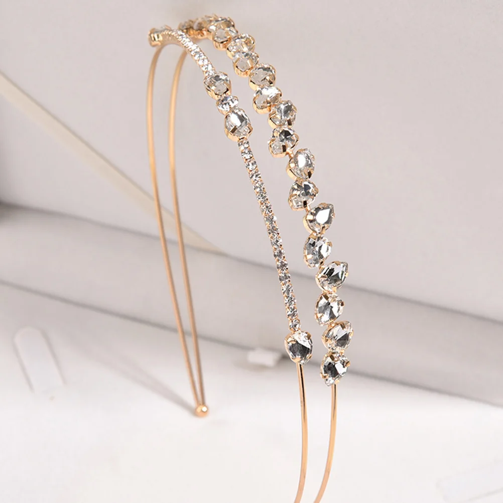 

1pc Rhinestone Headband Double Layer Padded Loop Fashion Hair Accessories For Wedding Party Bride Headpiece Hair Jewelry