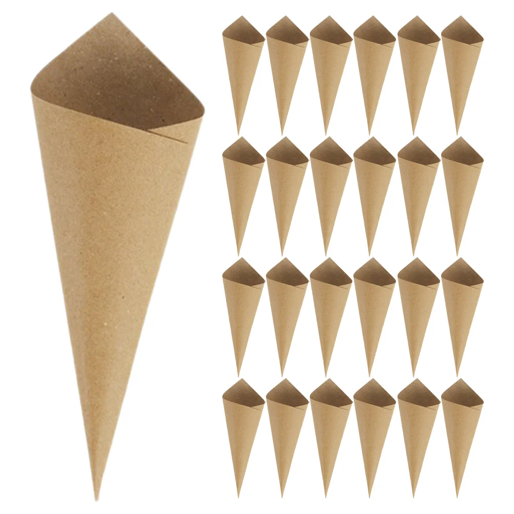 90 Pcs Wedding Petal Cone Paper Cones for Crafting Small Bouquet Kraft Confetti