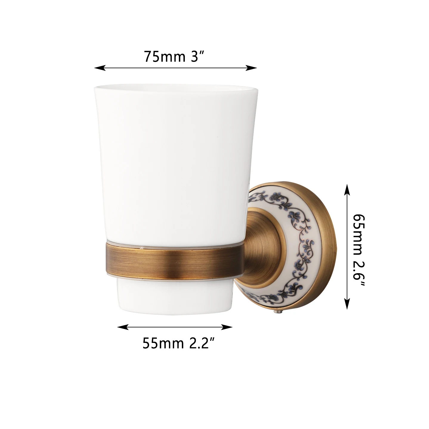 KEMAIDI Solid Brasss Bathroom Accessories Luxury Bathroom Toothbrush Cup Antique Brass Cup Golden Plated