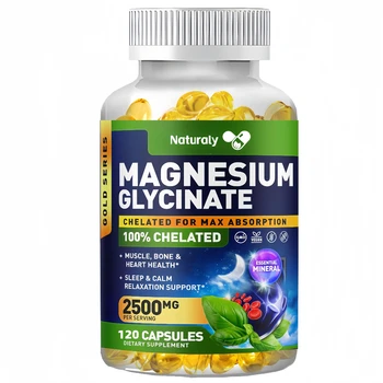 グリシン酸マグネシウム カプセル 栄養補助食品 骨の免疫システムをサポート、心臓の健康 ミネラル サプリメント 自然な睡眠をサポート