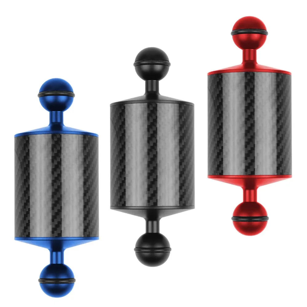 2x Kohle faser Float Auftrieb Wasser arm Doppel kugel halterung 1 Zoll d60mm für Gopro Unterwasser DSLR Kamera Tauch schale Fotografie – Detail 24