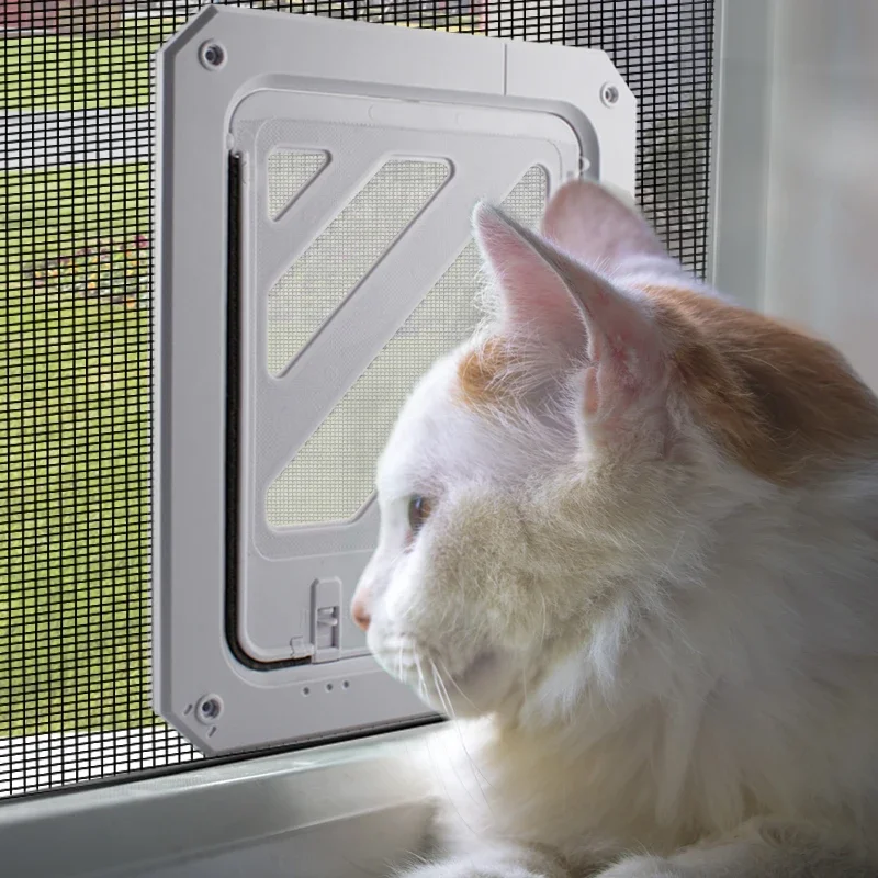 New pet screen door Cat door hole Teddy puppy door mosquito net can be in and out can be closed