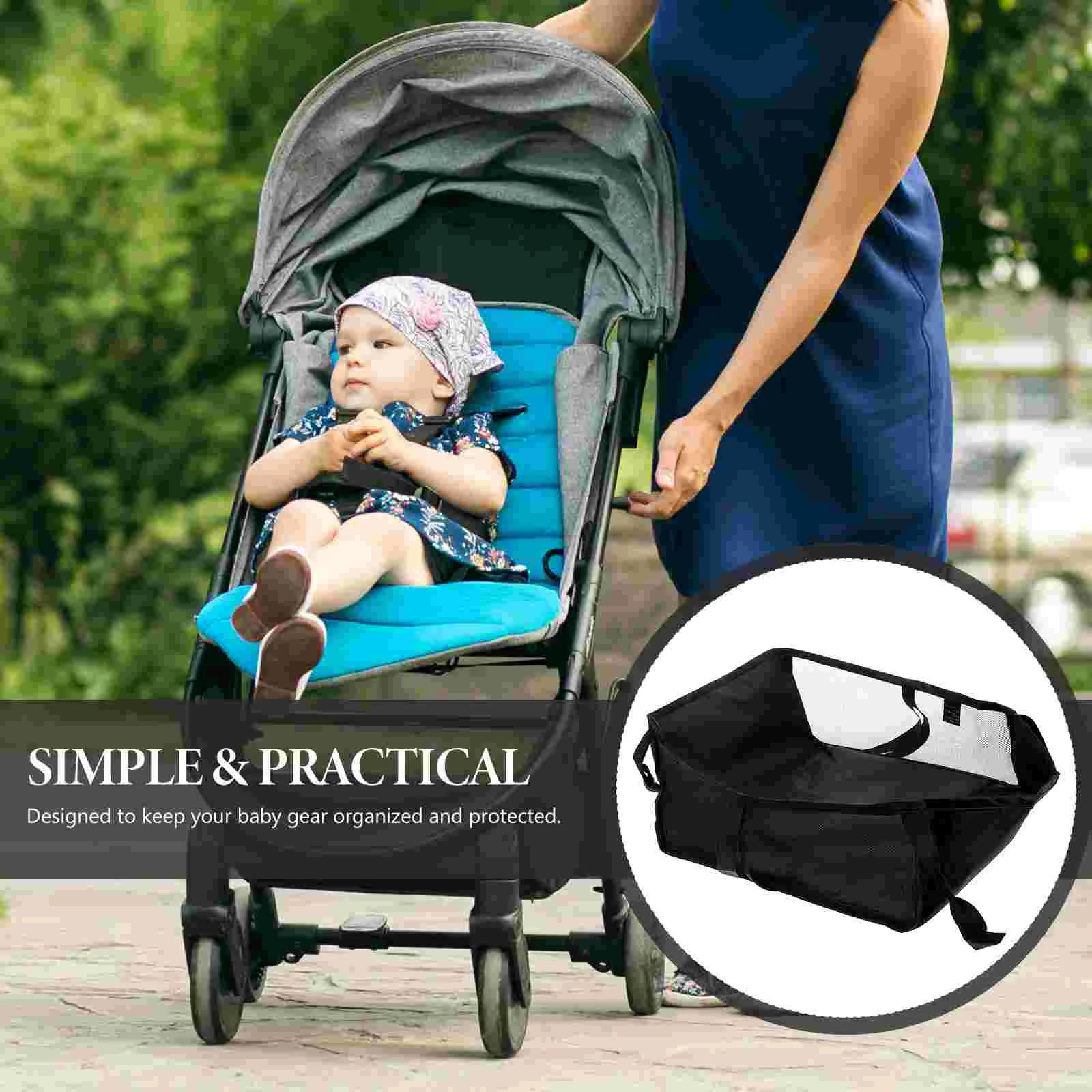 Hanging Storage Bag Bottom Frame Mesh Stroller Baby ganizer Grocery Holder Material Multifunctional Design Portable