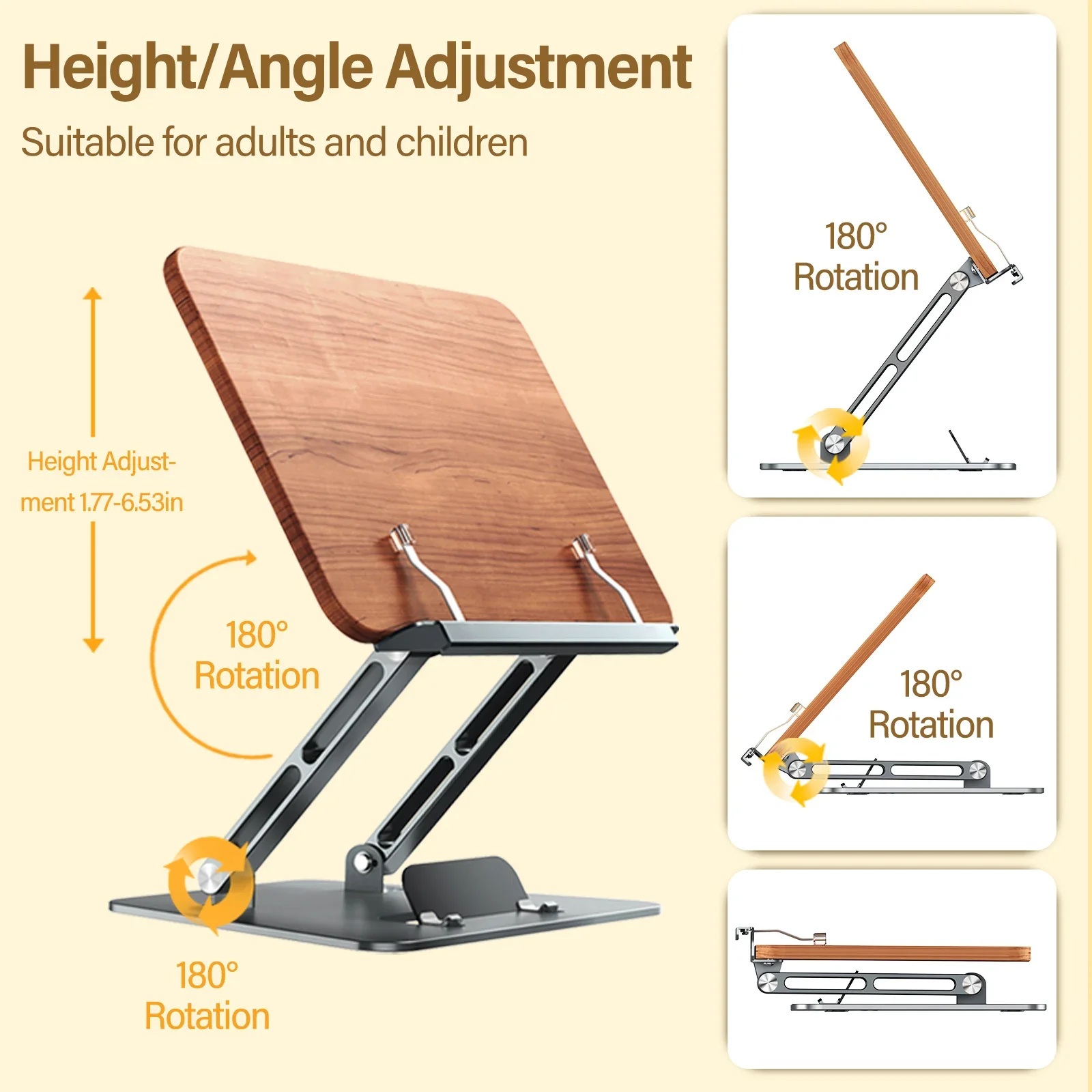 Oatsbasf Adjustable Vertical Laptop Stand Reading Book Stand Holder Foldable Notebook Stand Laptop Support MacBook Tablet Mount