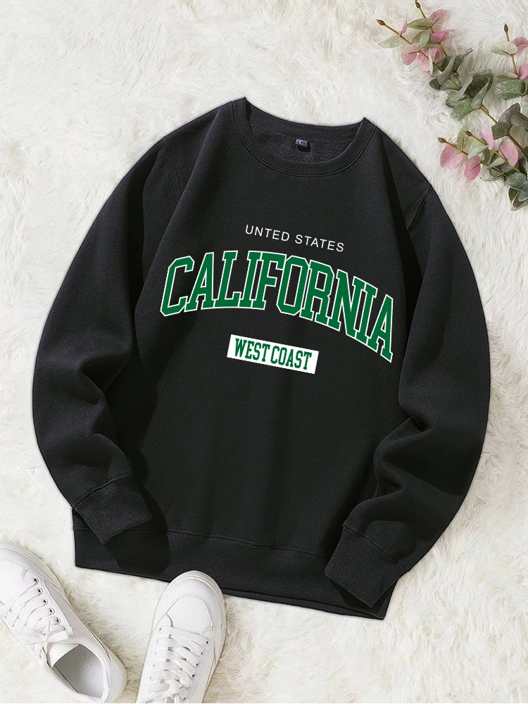 United State California Printing Women Hoodies Harajuku Crewneck Hoodie Fashion Oversize Hoody Fleece Warm Comfortable Tracksuit