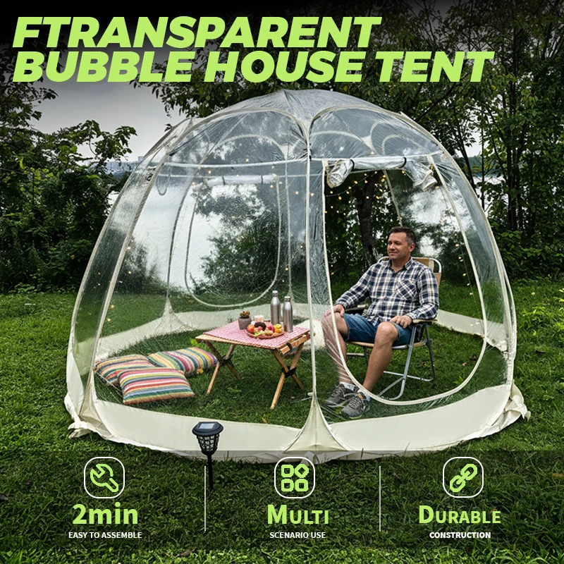 

Large Quick-Set Bubble Tent Portable Outdoor Igloo Extreme Cold Resistant Winter Shelter for Camping And Backyard Use