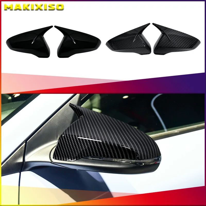 

For Hyundai Veloster 2018 2019 2020 2021 2022 2023 Car Rearview Side Mirror Cover Wing Cap Exterior Door Shell Trim ABS Carbon