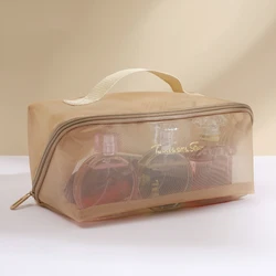 New Transparent Mesh Pillow Cosmetic Bag Travel Tote Makeup Toiletry Storage Pouch Washbag Large Capacity Organizer Zipper Bags