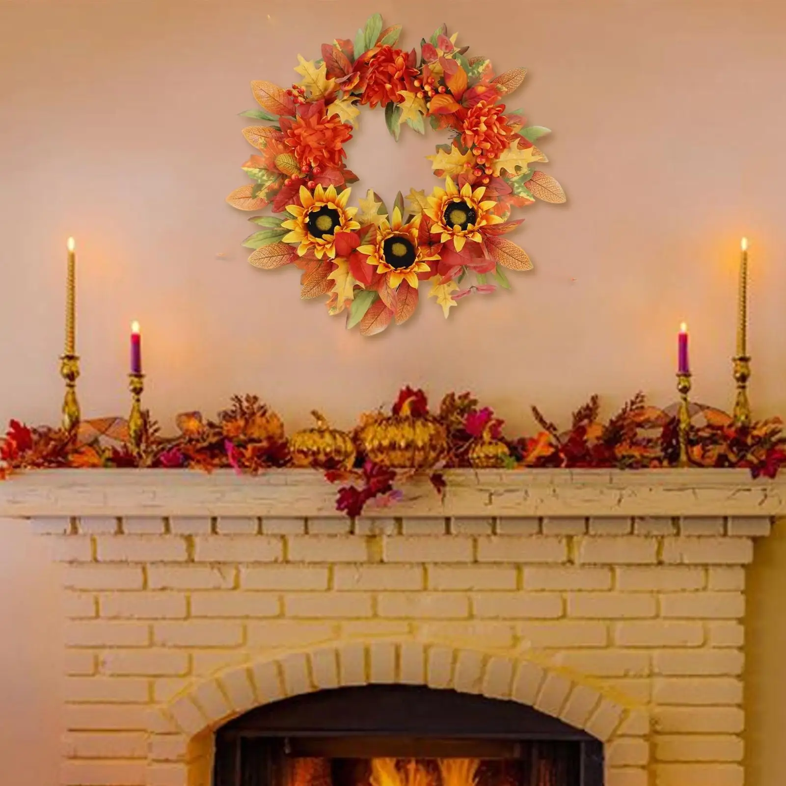outdoor-fall-wreath-18-inch-holiday-garland-artificial-wreath-with-maple-leaves-orange-red-berries-and-sunflowers-for-fall