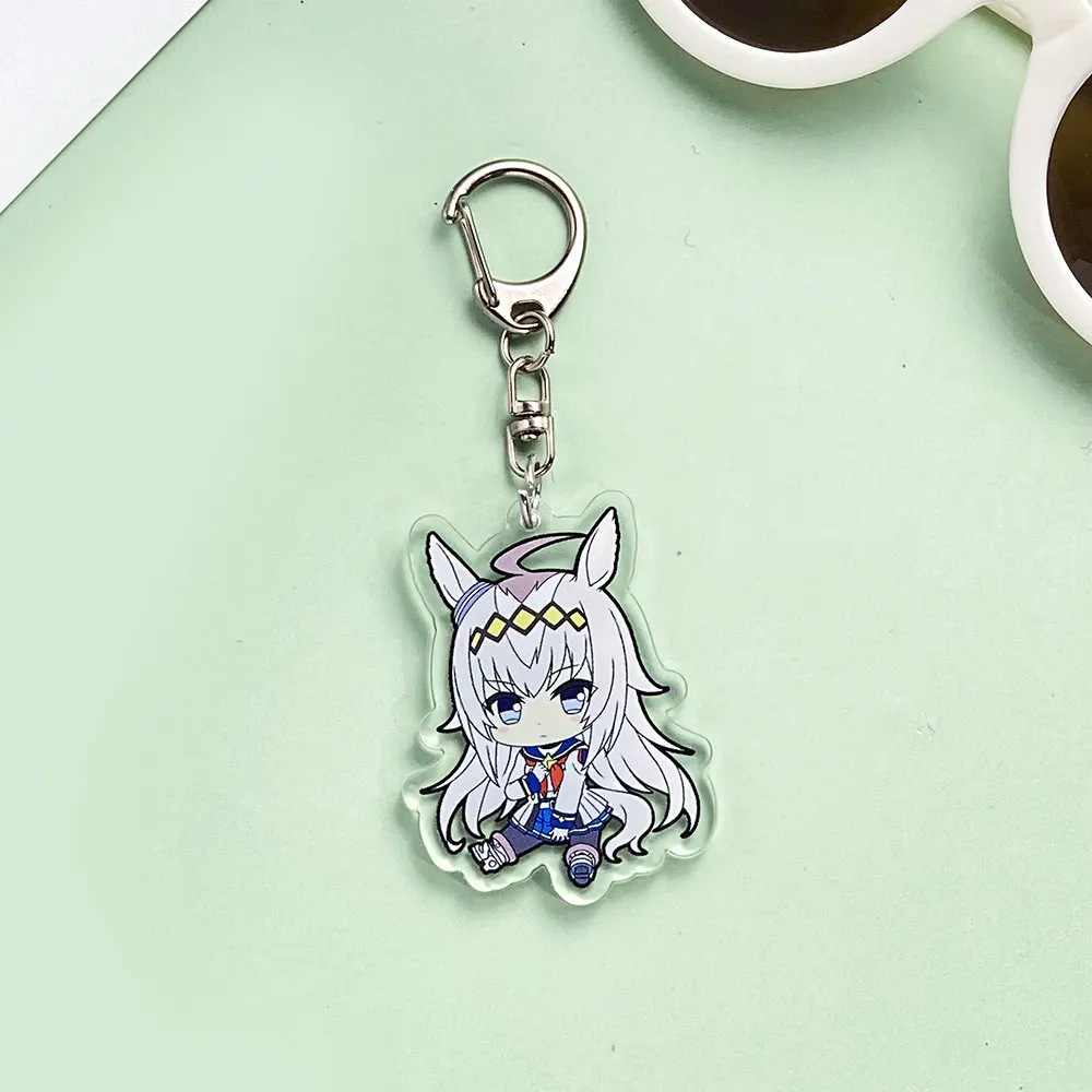 Kawaii Uma Musume جميلة ديربي أنيمي سلسلة مفاتيح مصنوعة من الأكريليك توكاي تيو أوغوري قبعة الذهب السفينة حقيبة بنقوش كرتونية قلادة لطيف حلية كيرينغ هدية