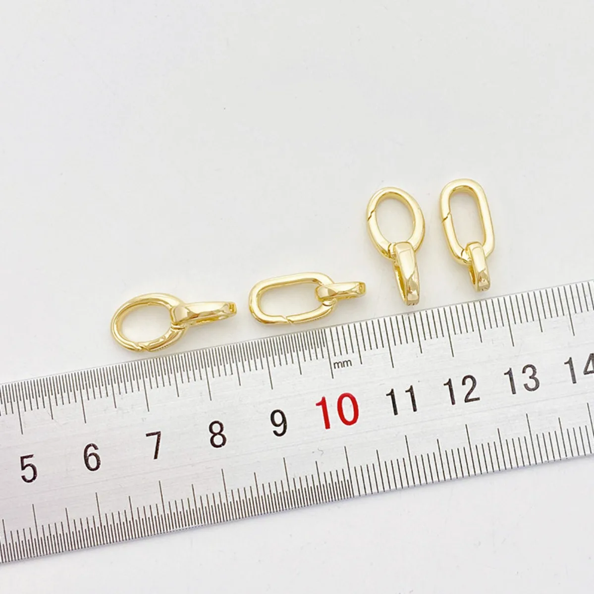 14K Gold Plated Oval Lobster Buckle Figure‑8 Spring Clasp DIY Bracelet Necklace Pendant Connection Jewelry Findings