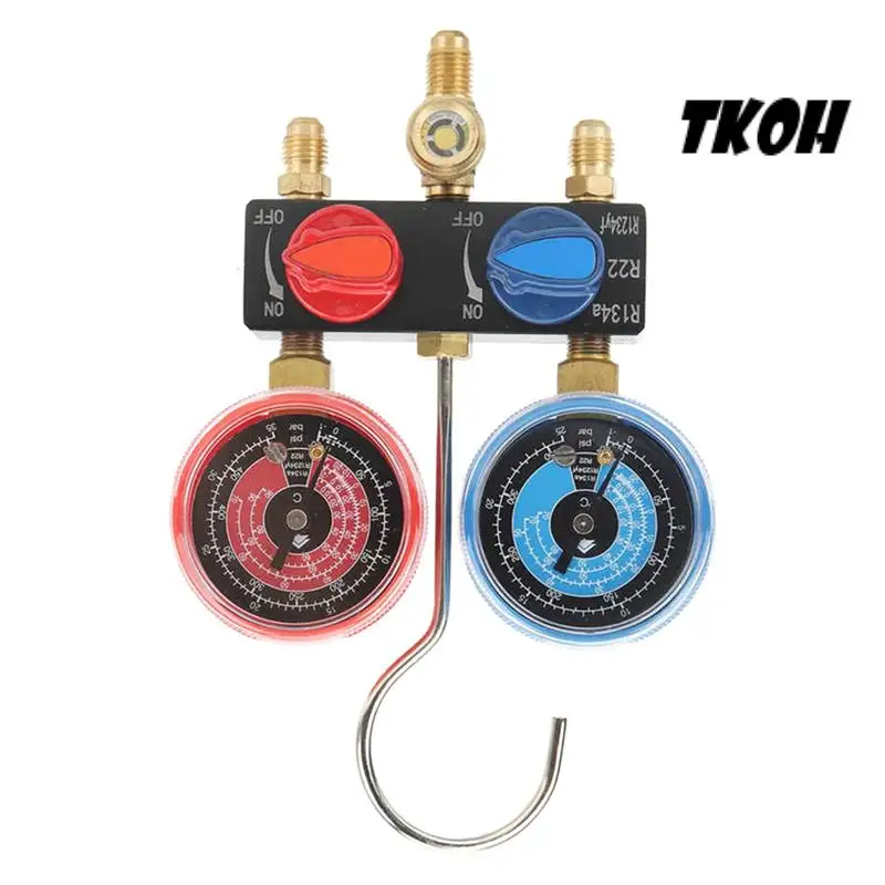

TKOH-2X HS-M01 Refrigerant Diagnose Manifold Gauge G1/4 Condition Manometer Pressure Gauge For R22/R1234yf