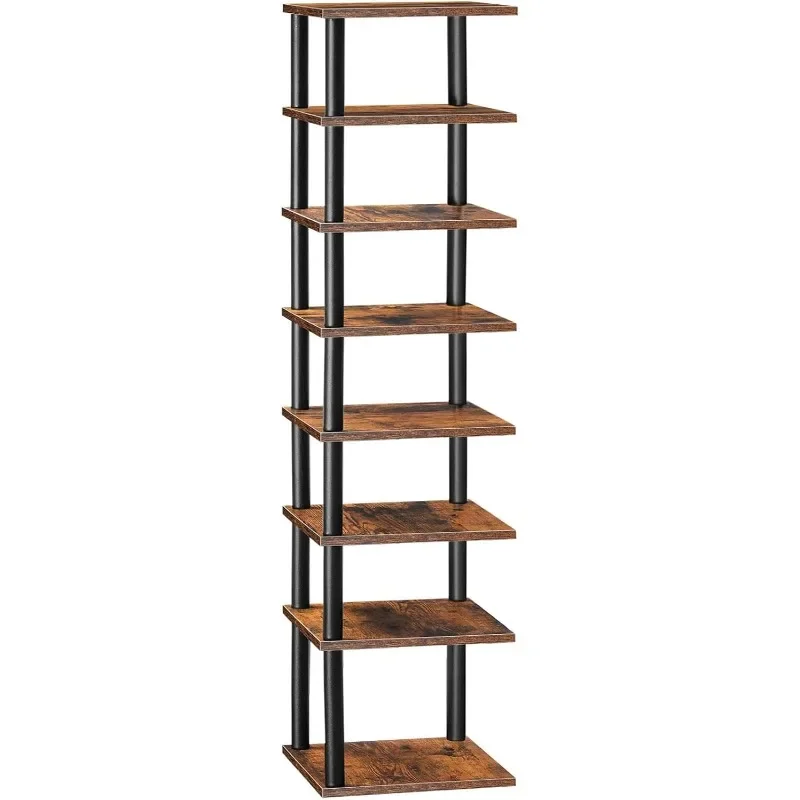 

Vertical Shoe Rack 8Tier Narrow Shoe Shelf Shoe Storage Organizer for Small Space 11" L x 11" W x 53" H Closet Entryway