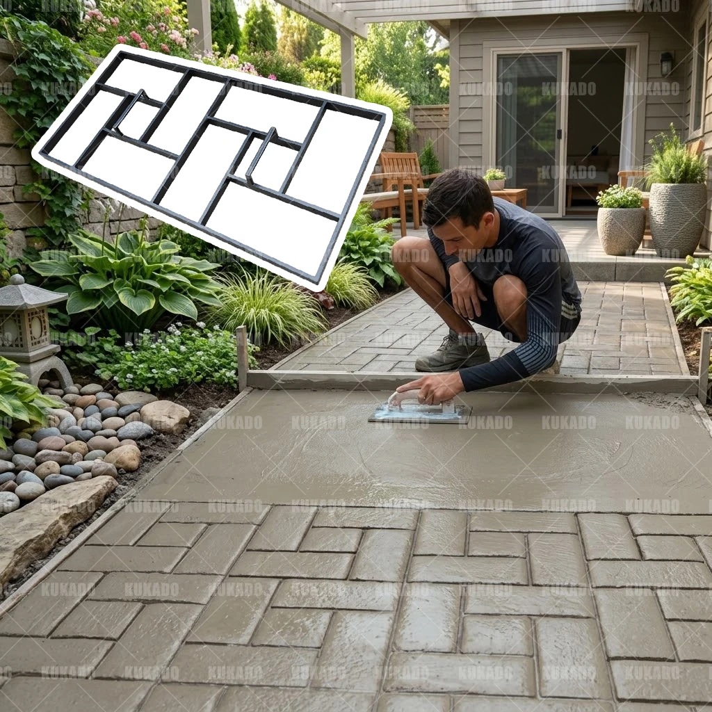 Anti-Skid Stamped Concrete Compression Mold for Garden Square Courtyard Corridor Cement Floor Construction Steel Paving Mold