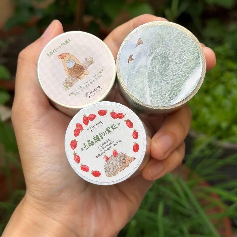 Vintage Forest Little Items Scenery Die Cut PET Washi Tapes Craft Supplies DIY Scrapbooking Card Making Decorative Plan Sticker