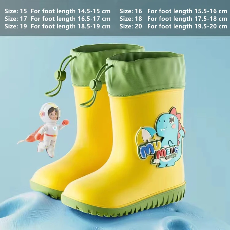 Kids Rain Shoes Band Mouth Cartoon Anti Slip Rabbit Dinosaur Rain Boots Rubber Boys And Girls' Baby Water Shoes