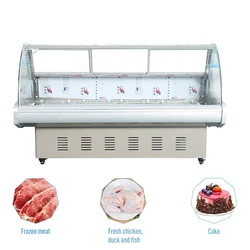 Commercial meat freezing counter butcher display refrigerator