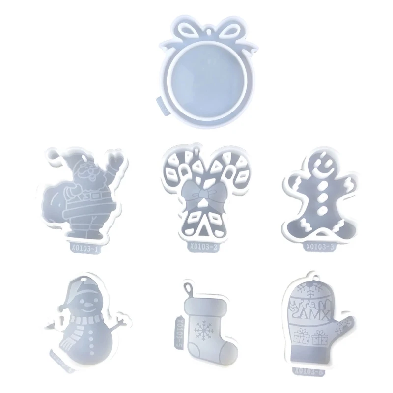 

Christmas Sturdy Silicone Molds Set of 7 Wall Hanging Decorations Craft Supplies for Festival Home Accessory Daily Use