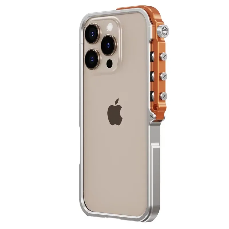 

Mechanical Aluminum Alloy Shockproof Metal Frame Case For iPhone 15 16 Pro Max Protection Shell For Iphone 16promax Bumper Cover