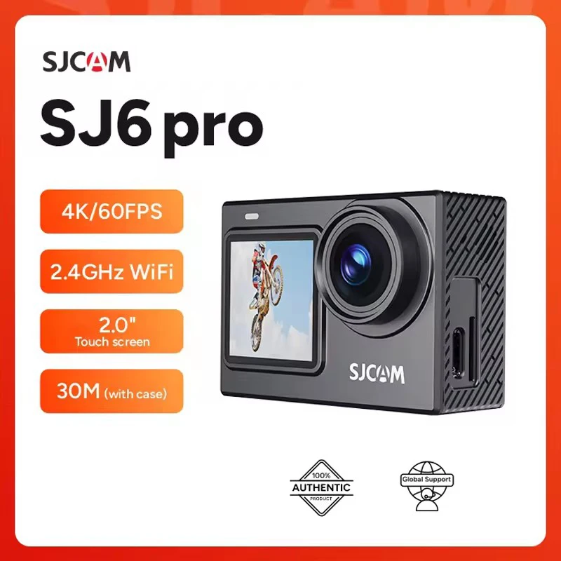 

Mini SJ6 Pro 4K 60FPS Dual Screen Action Camera Waterproof Touch Screen Sport Cam WiFi Night Vision 6-Axis Gyro Stabilization