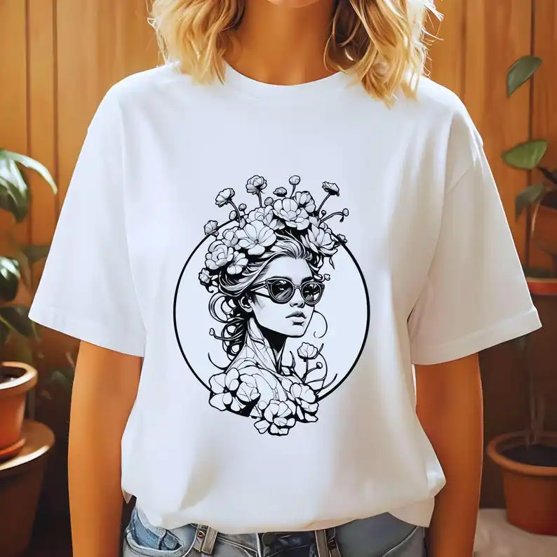 

Floral Strong Woman Tee, Feminist Shirt, Empowerment T-Shirt, Nature Lover Gift, Botanical Print Top
