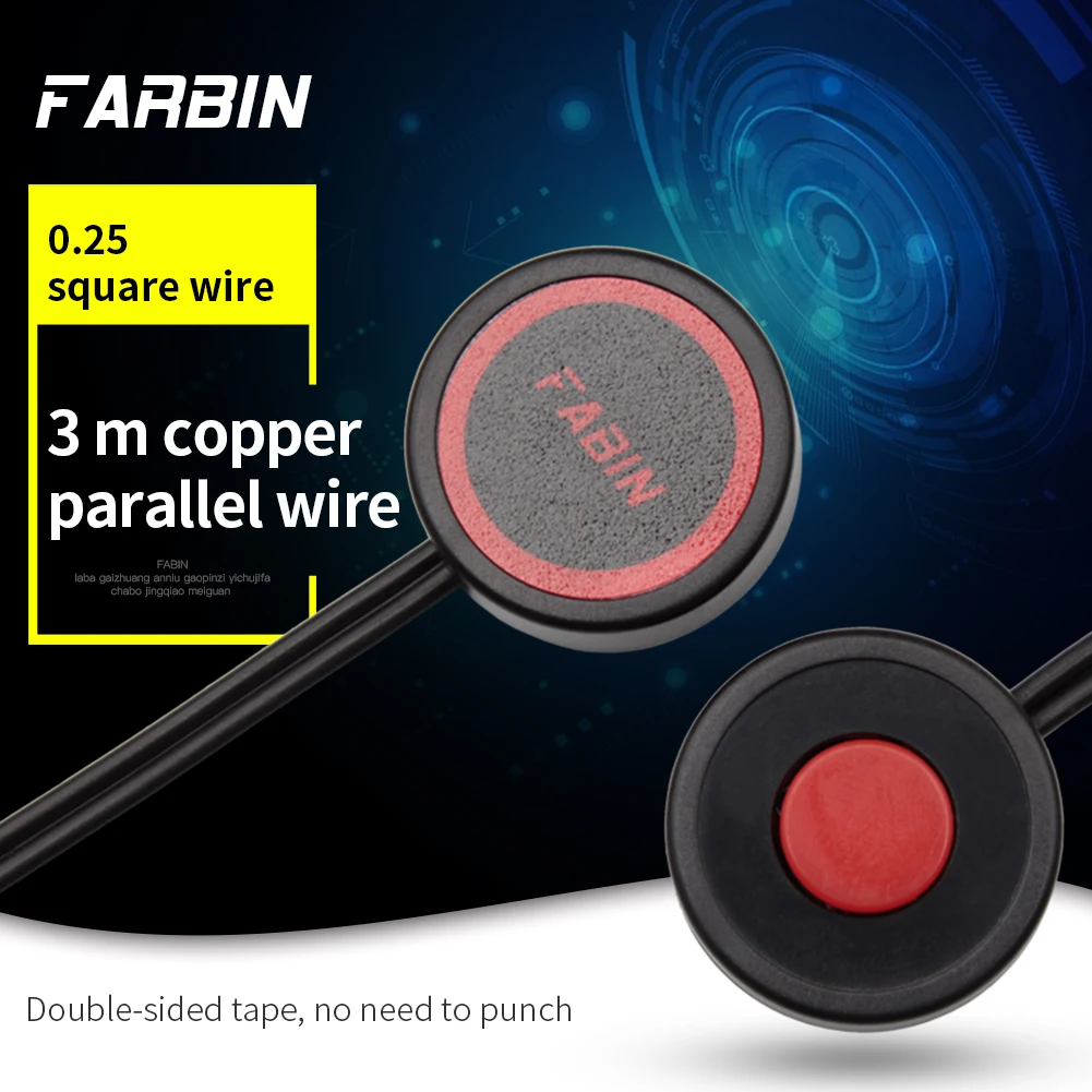 FARBIN Horn Push Button Horn Round Red Cap On Off Switch For Car Horn Tactile On Off with 3 Meters Switch Wire Car Accessory