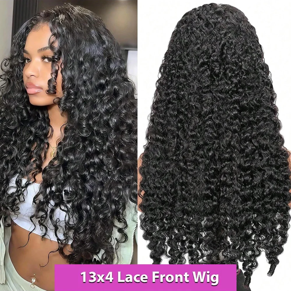 Peruca Frontal de Renda HD 13x6 13x4 com Densidade 200, Cabelo Humano 100% Cacheado Birmanês, Faixa Invisível, 40 Polegadas