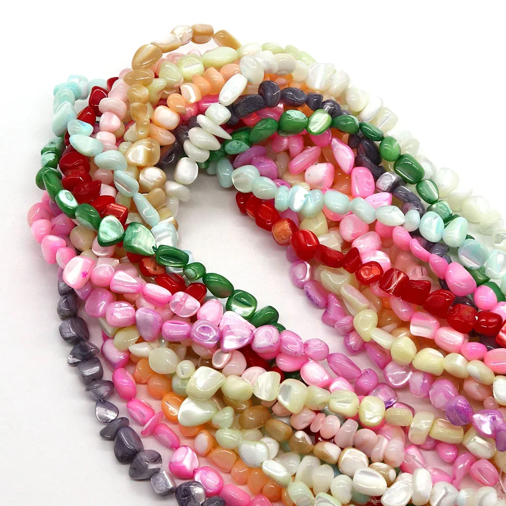 

Natural Mother-of-pearl Shell Colorful Irregular Gravel Shape Beads for Jewelry Making DIY Earrings Bracelet Necklace Key Chains