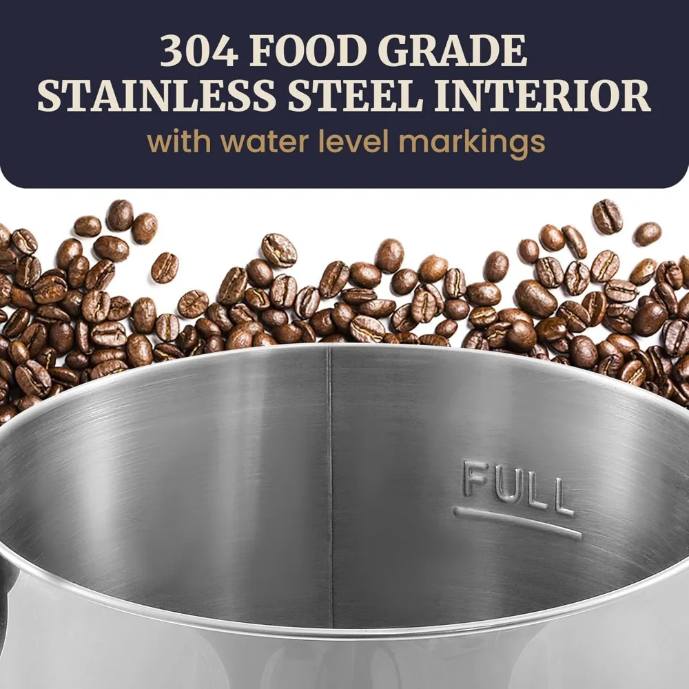 Elite Gourmet CCM040 Filtro extraíble de urna de café de 40 tazas de acero inoxidable para una fácil limpieza, dispensador bidireccional con mano Cool-Touch