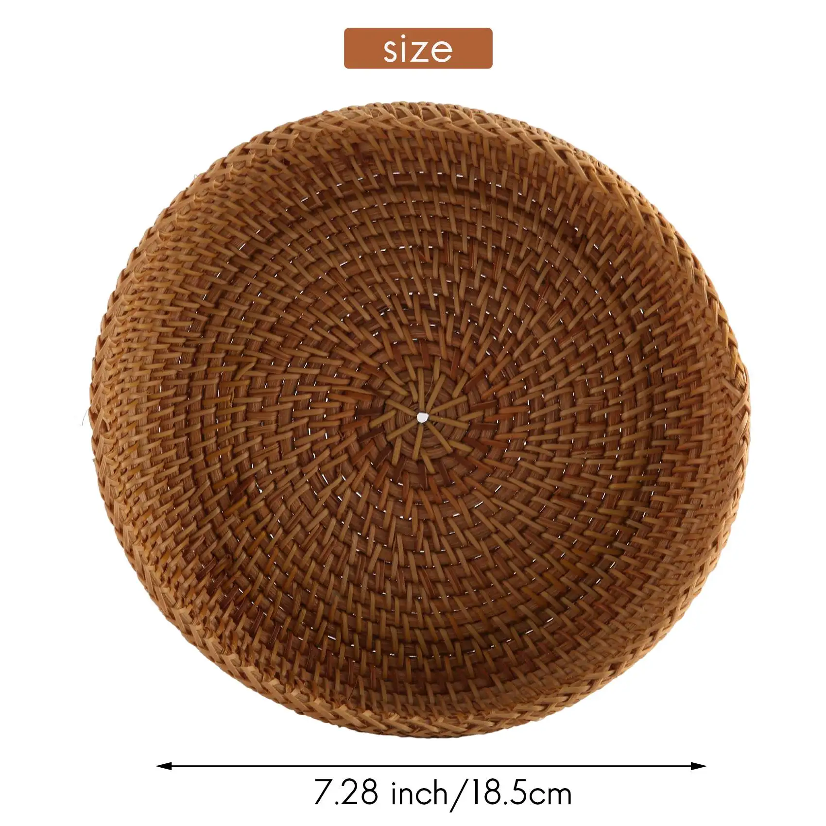 BAAG-Handgemachte Herbst Rattan Weben Runde Lagerung Korb Obstschale Rattan Brot Korb Für Küche Lebensmittel Picknick Brot Diverse Min