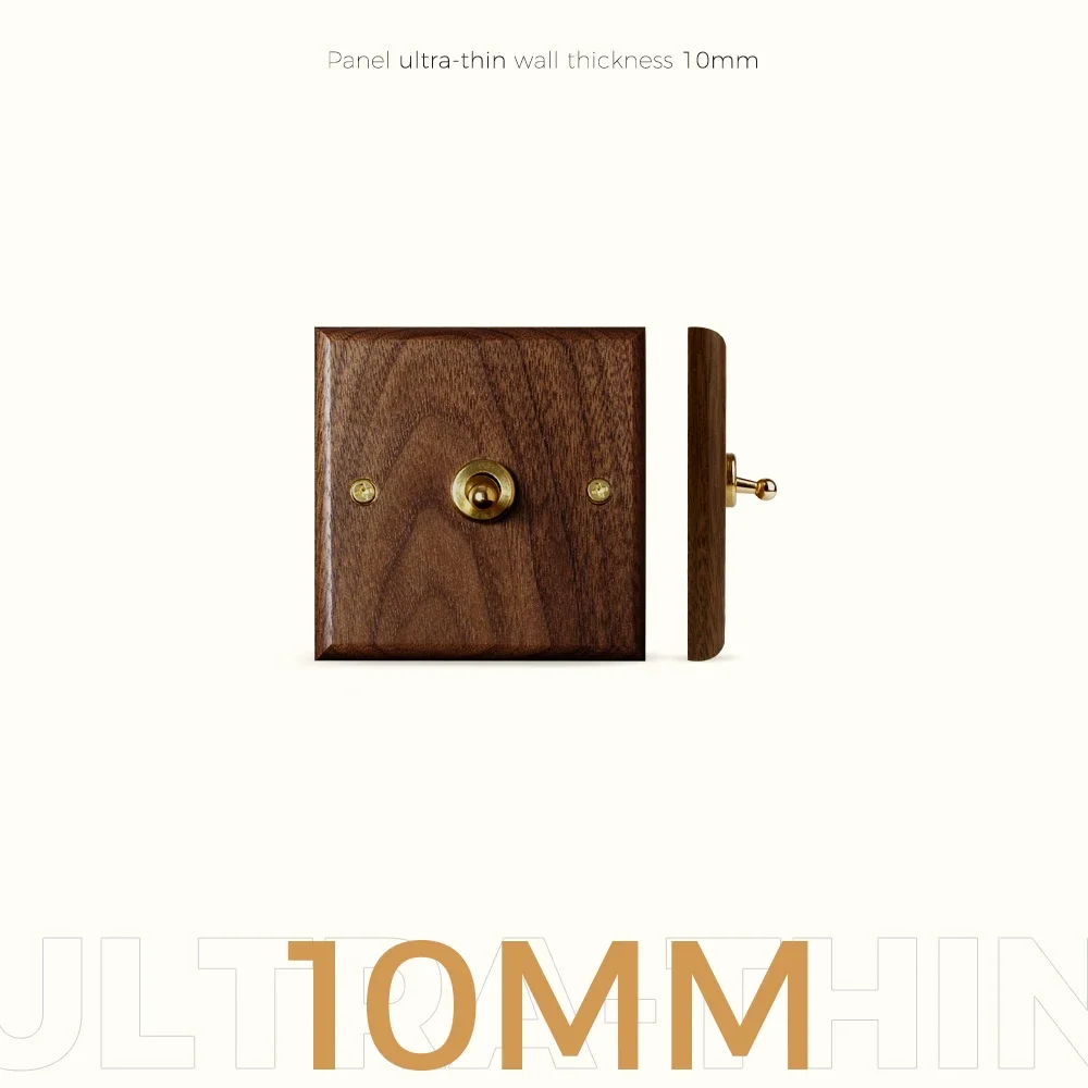 Avoir Retro Black Walnut Panel Rest Switches 86 Type EU Brass Lever Momentary Switch Wall Socket With Usb Type C Toggle Switch