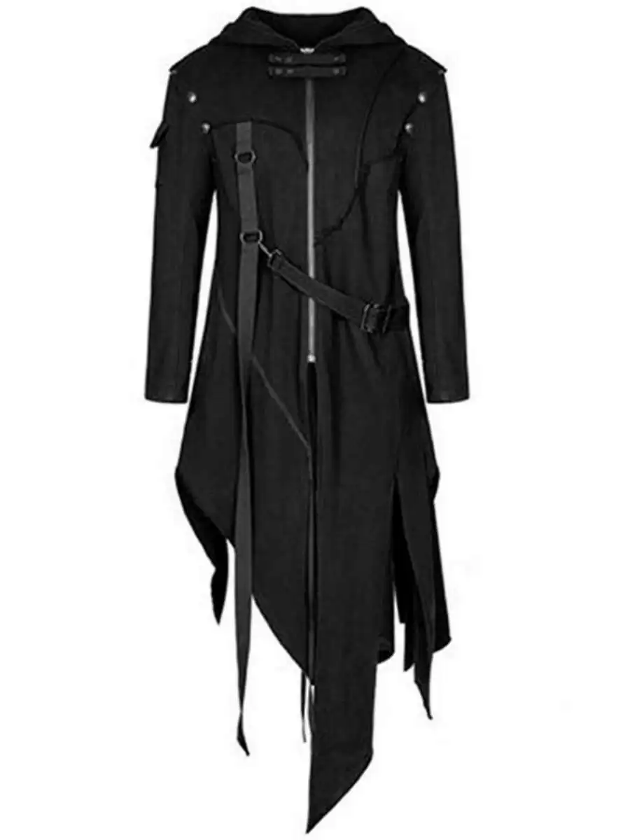 

Осень-зима, пальто нестандартной формы на Хэллоуин, мужская одежда, верхняя одежда, длинный рукав, застежка на одной пуговице, чистый цвет, повседневная мода